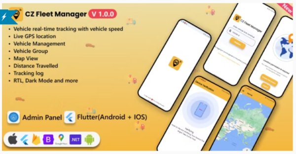 CZ Fleet Manager GPS realtime fleet tracking application .NET Flutter