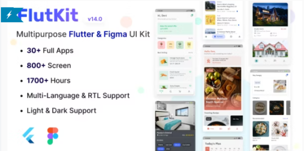 FlutKit - Flutter & Figma UI Kit