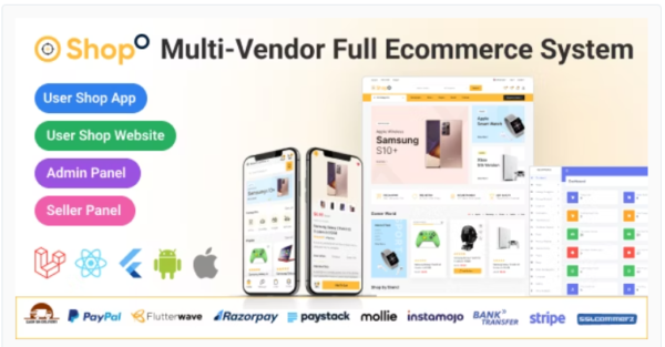 Multivendor eCommerce Flutter App with Admin Panel & Website
