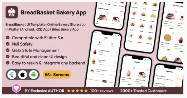 BreadBasket UI Template Online Bakery Store app