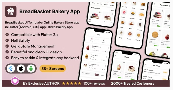 BreadBasket UI Template: Online Bakery Store app in Flutter(Android ...