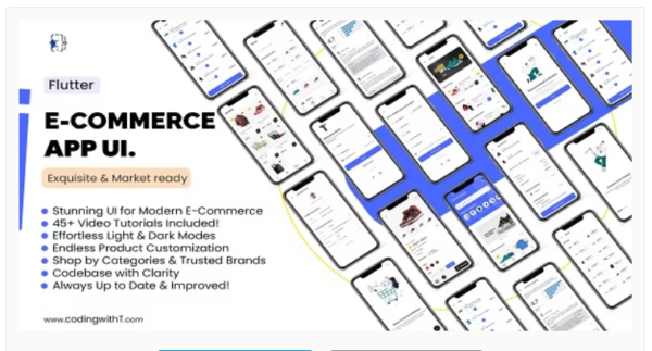 Flutter Modern and Minimal E-Commerce App UI Kit.