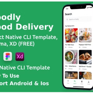 Foodly App ANDROID + IOS + FIGMA + XD | UI Kit | Reactnative CLI | Food Delivery & Order Premium App