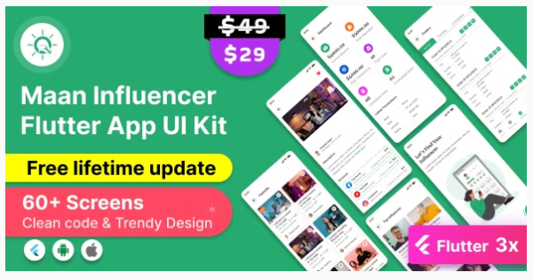 Maan Influencer Hiring Flutter App UI Kit