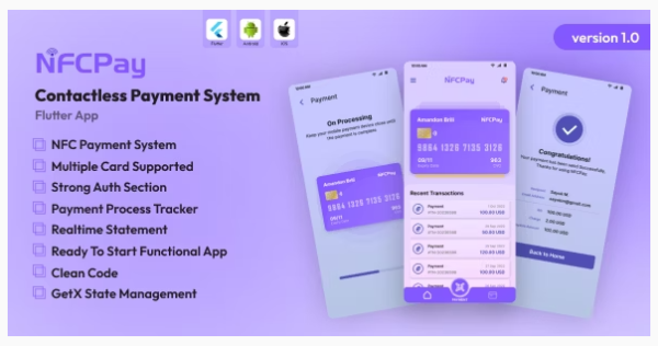 NFCPay - Contactless Payment System Flutter App