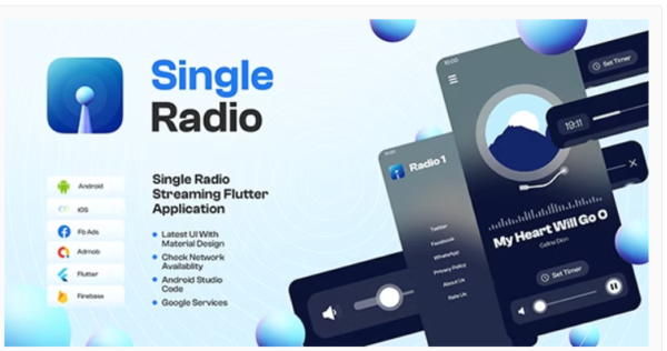 Single Radio Station- Flutter Full App