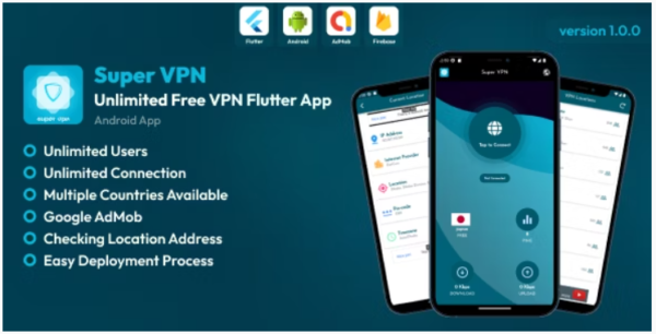 SuperVPN - Unlimited Free VPN Flutter App