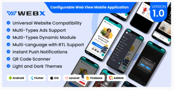 WebX - Configurable Web View Mobile Application