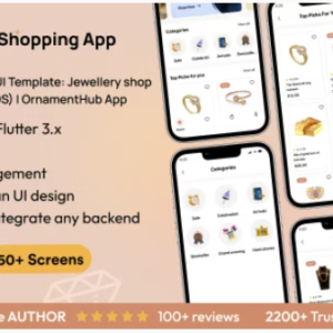 JewelLuxe E-commerce UI Template: Jewellery Shopping App in Flutter(Android, iOS) | OrnamentHub App