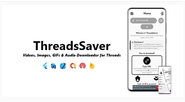 ThreadsSaver - Threads Videos, Images, GIFs & Audios Downloader | ADMOB, ONESIGNAL, FIREBASE