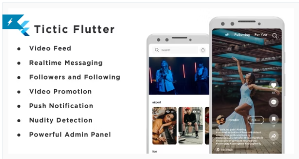 Tictic Flutter - IOS And Android media app for creating and sharing short videos