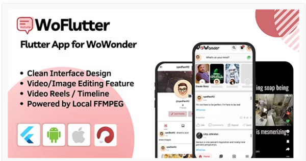 WoFlutter - Flutter App for WoWonder