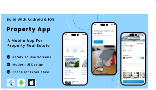 Property App - Real Estate | Property Booking Flutter App | Android | iOS Mobile App Template