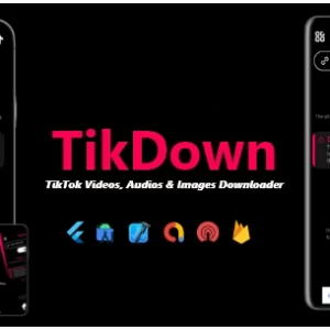 TikDown - TikTok Videos, Audios & Images Downloader | ADMOB, ONESIGNAL, FIREBASE