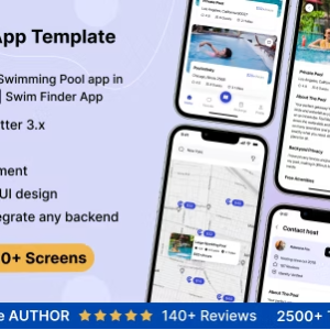 Swimpro UI template - Find Swimming Pool app in Flutter