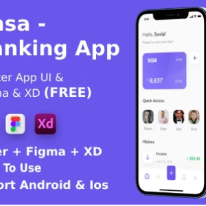 Ansa ANDROID + IOS + FIGMA + XD | UI Kit | Flutter | Finance & banking App