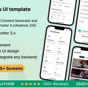 TextGenius UI template: Ai Content Generator and Writing Assistant App in Flutter 3.x(Android, iOS)
