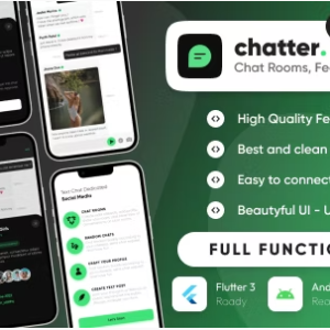 Chatter : Ultimate Social Media with Chat Rooms, Posts, Stories, Chat : Flutter/Laravel