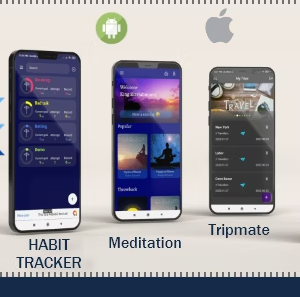 4 in 1 | Flutter bundle App | Crypto tracker, Meditaion, Tripmate, Bad Habit Tracker