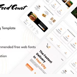 Food Court - Modern Food Ordering Flutter Web Landing Page with App