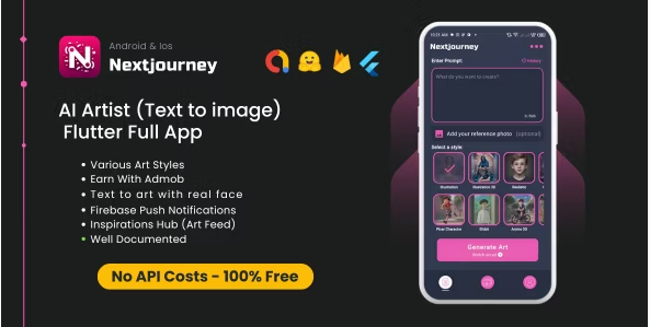 Nextjourney: AI Art Generator App Full Flutter App