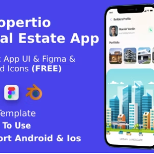 Real Estate App ANDROID + IOS + FIGMA + 3D Blend Icons | UI Kit | Ionic | Propertio