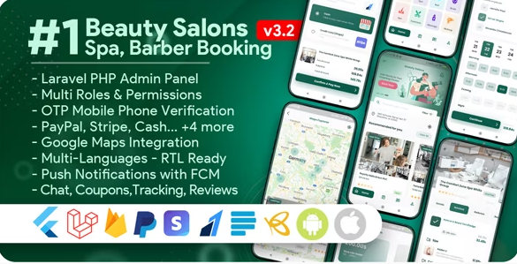 Beauty Salons, Spa, Massage, Barber Booking