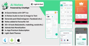 AI Notes & AI Tools : Flutter Full Application | ADMOB | Subscription ...