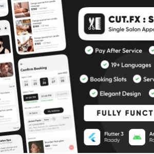 Single Cutfx : Salon Appointment Booking System with Salon Admin & Mobile App | Laravel & Flutter