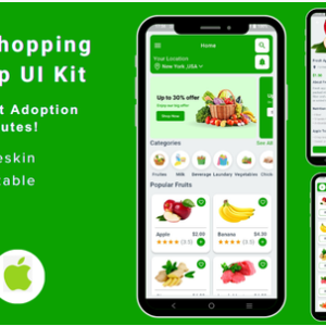 Grabber – Online Grocery Shopping Flutter App UI Kit Template Ecommerce